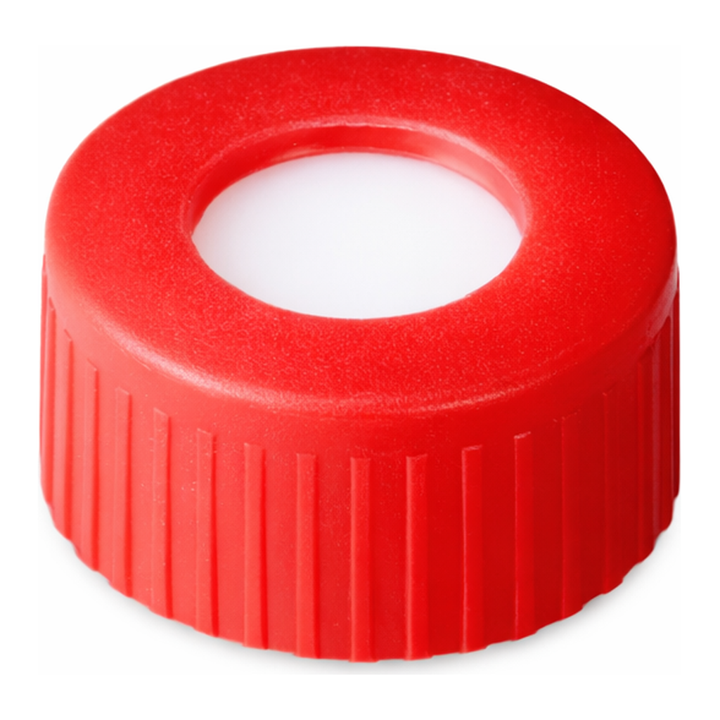 Waters Red, 12 x 32 mm Screw Neck Cap and Preslit PTFE/Silicone Septum, 100/pk
