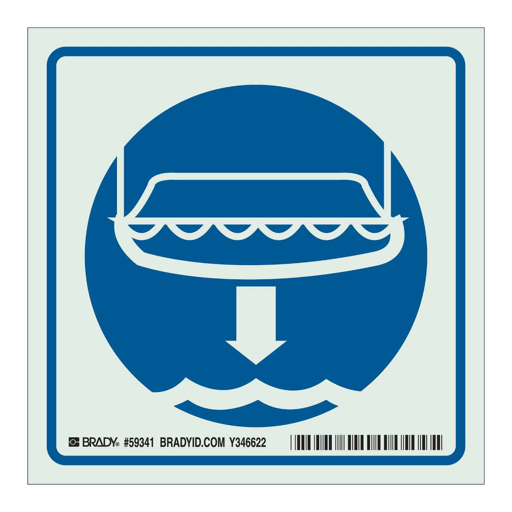 Brady BradyGlo Lifeboat And Arrow Sign