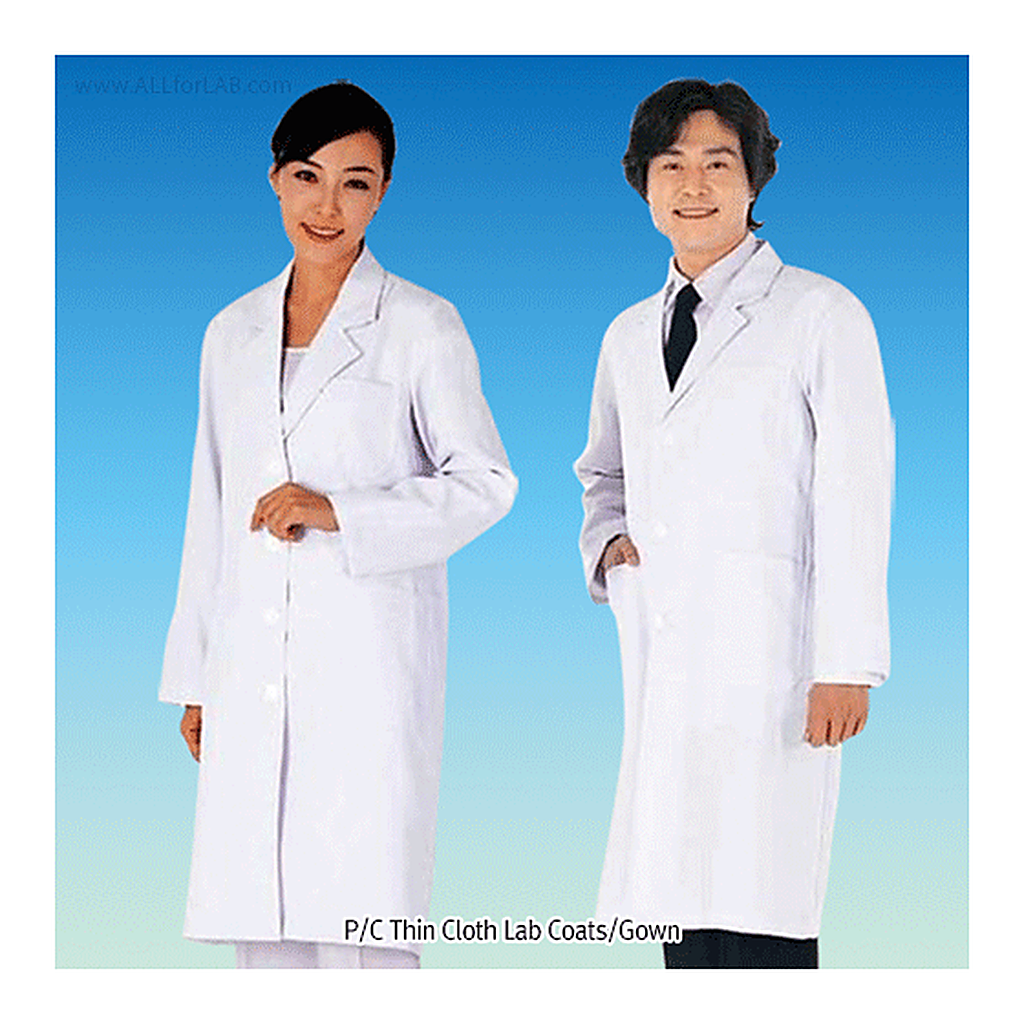 Daihan Science Keumsung Premium P/C Thin Lab Coat/Gown, with 35% Cotton + 65% PolyesterIdeal f