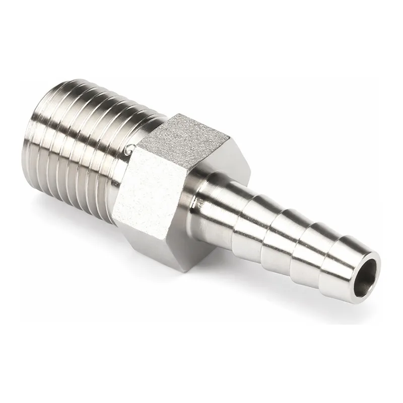 Merck Stainless steel hose connector, 1/4in. male NPT, 1/4in. hose I.D.