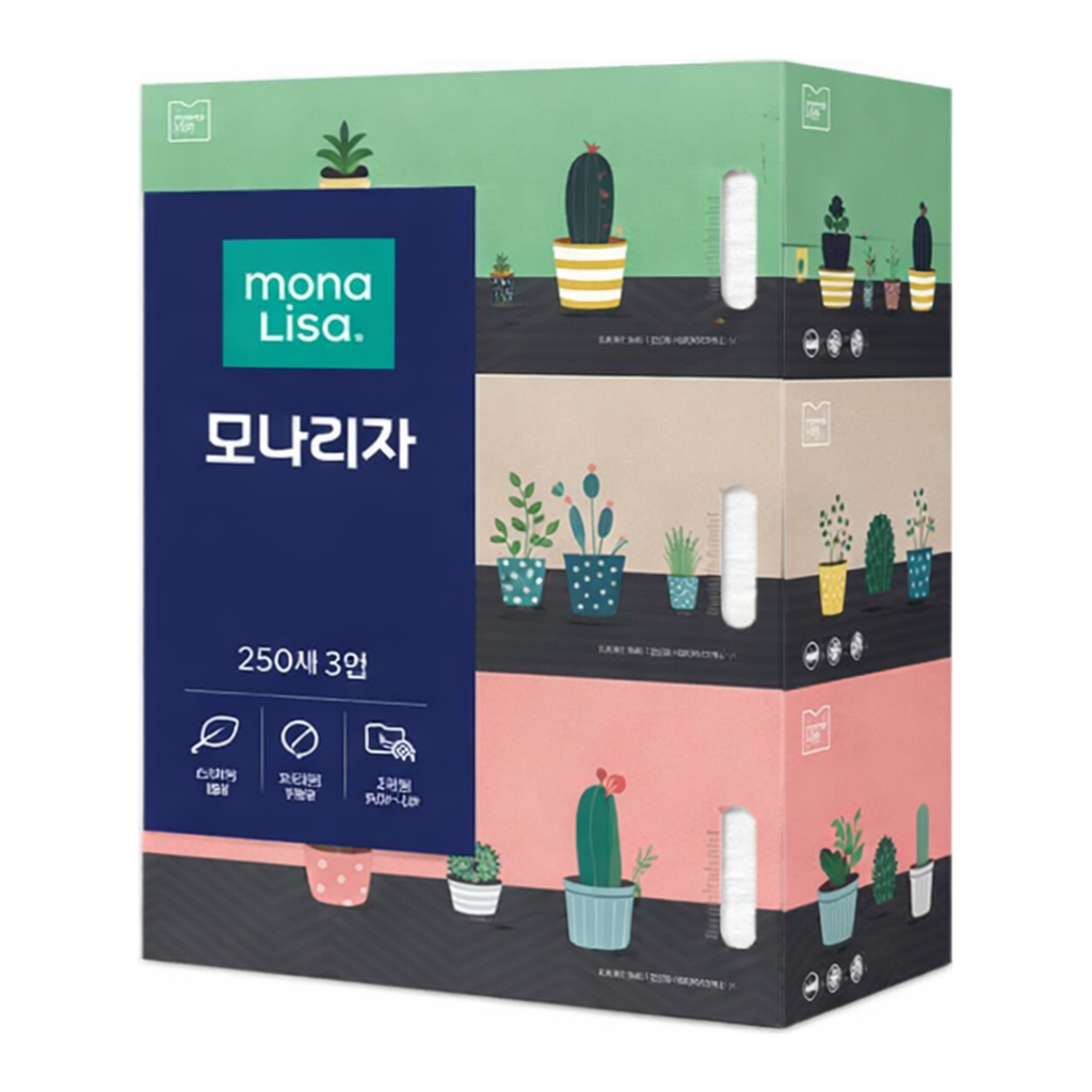 OFFICENEX 모나리자 사각티슈(250매×3개/팩)