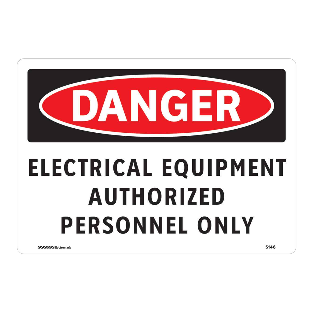 Brady DANGER Electrical Equipment Authorized Personnel Only sign