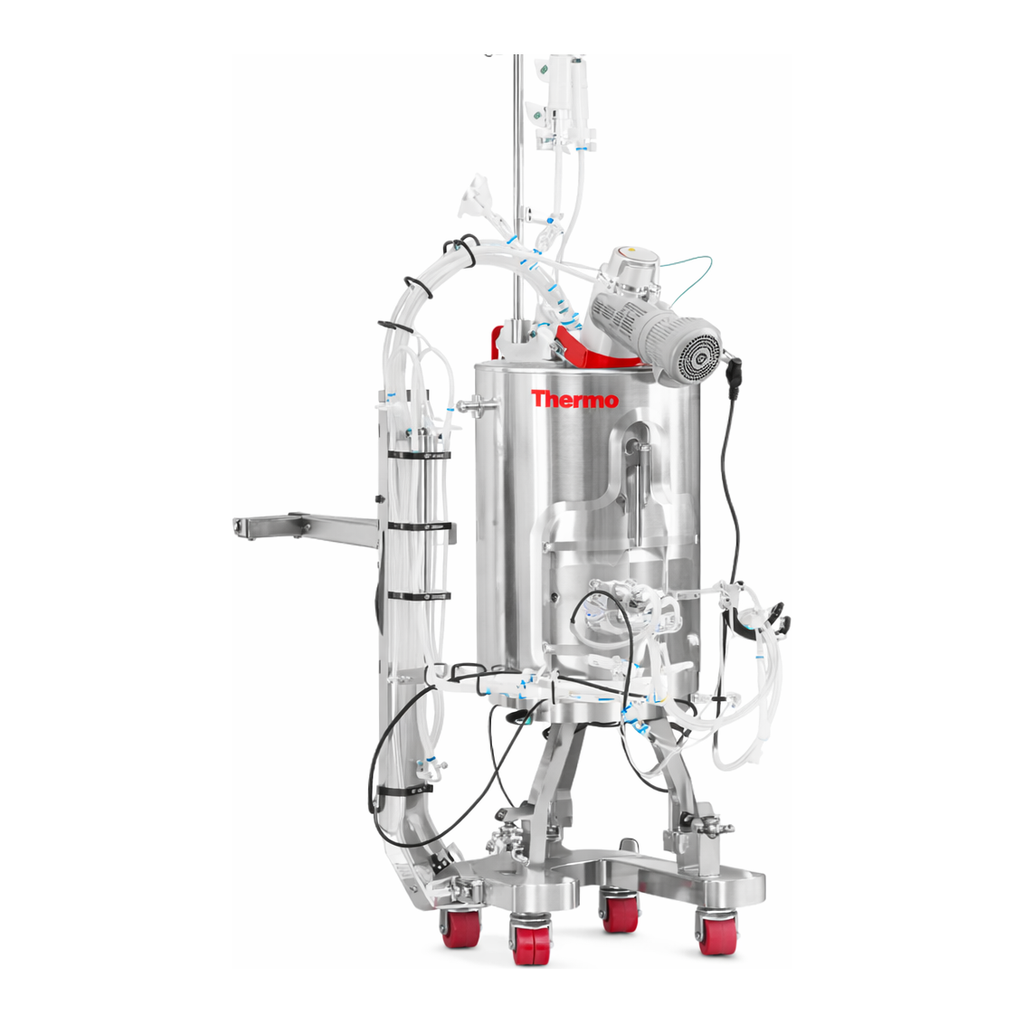 Thermo Fisher Scientific HyPerforma 5:1 Single-Use Bioreactor, jacketed, AC motor, load cells, 50 L