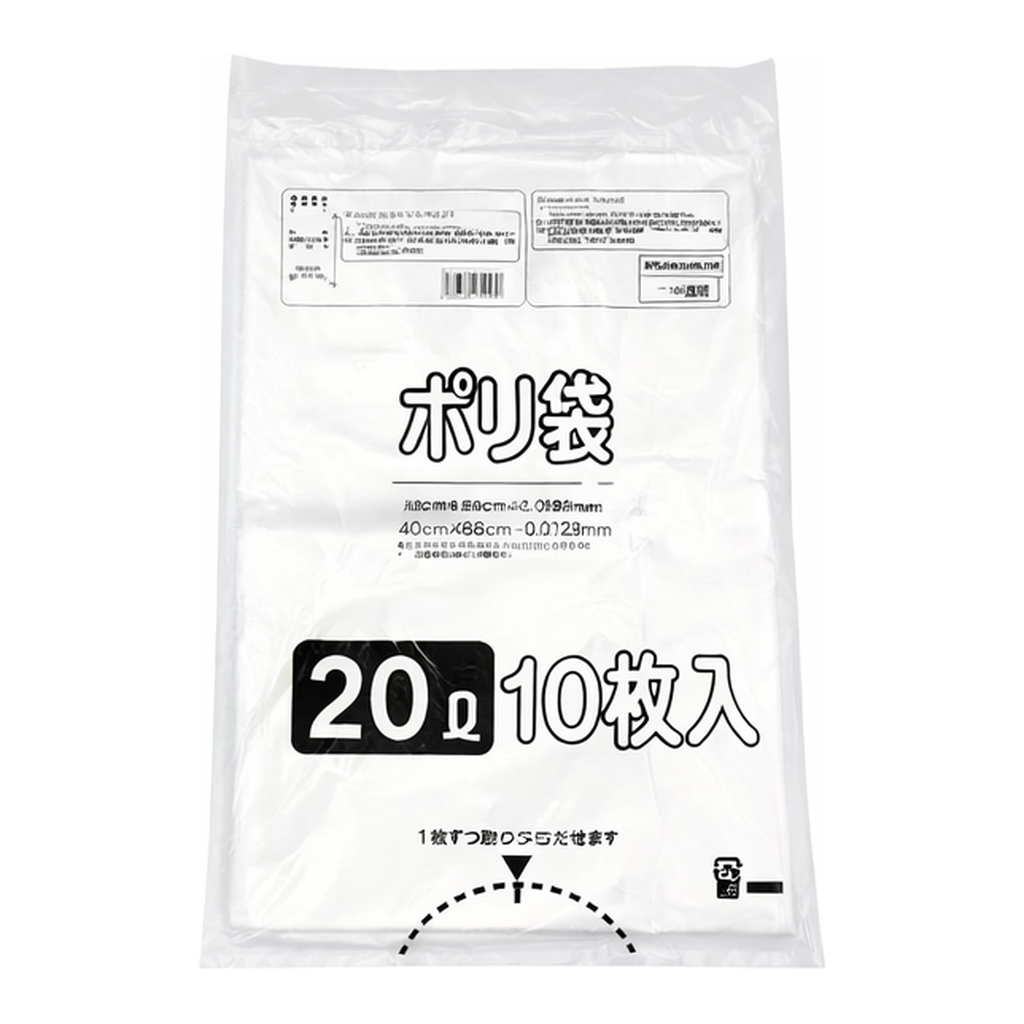 AS ONE Poly Bag, Semi-Transparent Type, Sterilized, 20 L, 10 Sheets