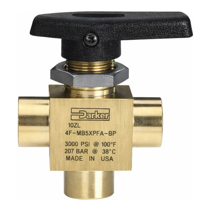 Thermo Fisher Scientific Parker Three-Way Ball Stainless Steel Compression Connection Valve, 1/8 in.