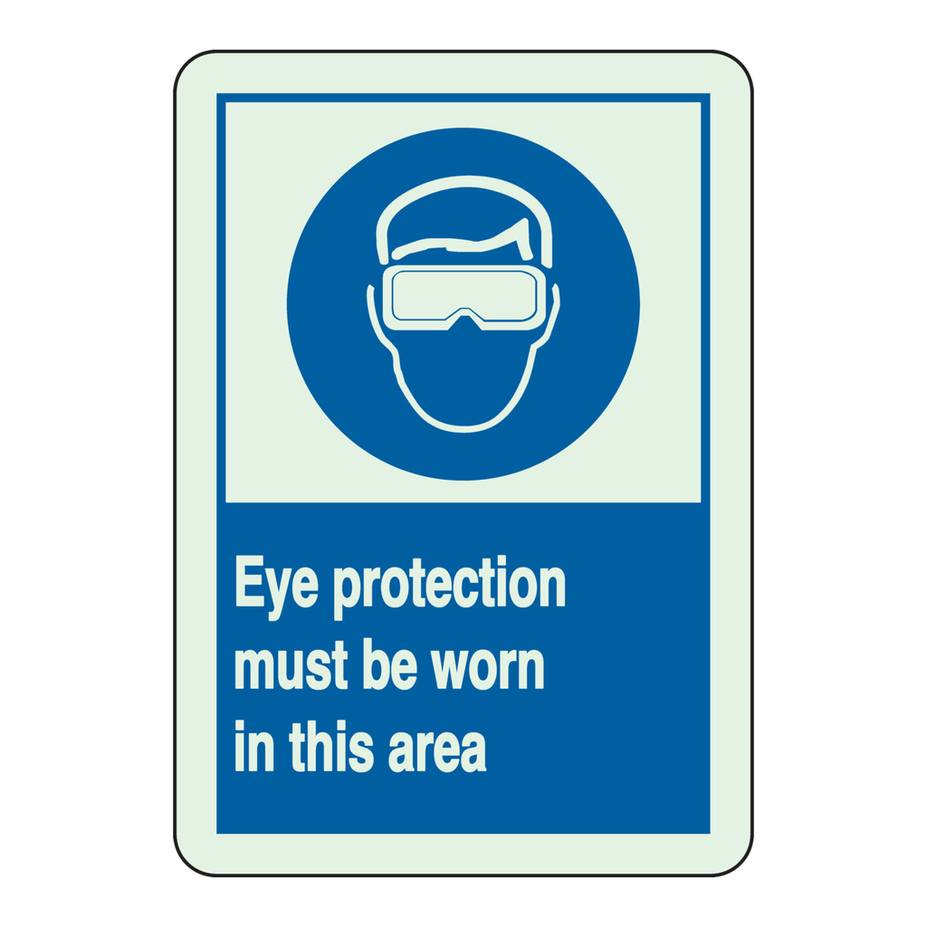 Brady BradyGlo Eye Protection Must Be Worn In This Area Sign