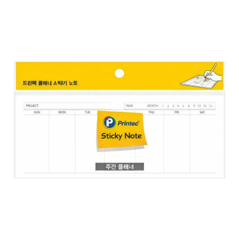 OFFICENEX 프린텍 플래너 스티키노트 주간 204x74.5mm 45매 PL204W