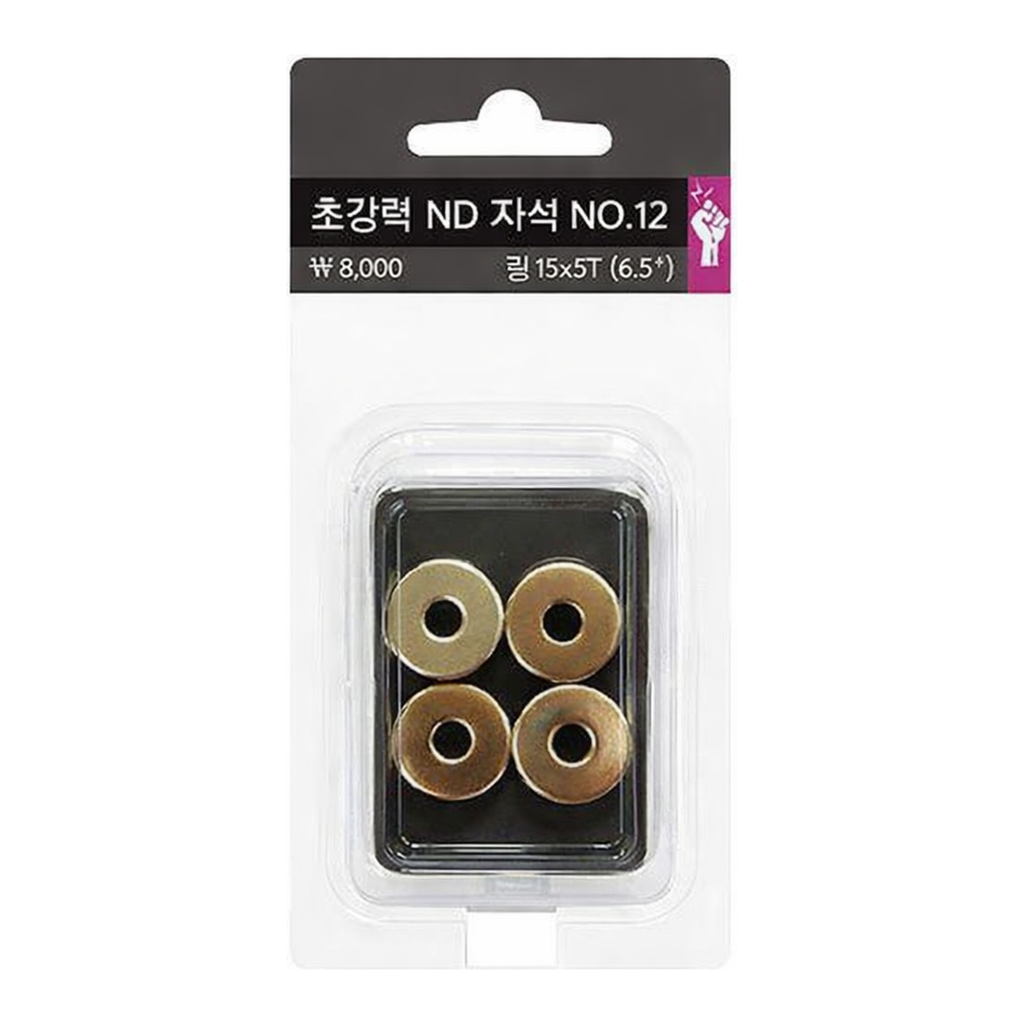 OFFICENEX 초강력ND자석(No12/링/4개입/Ø15xT5mm)