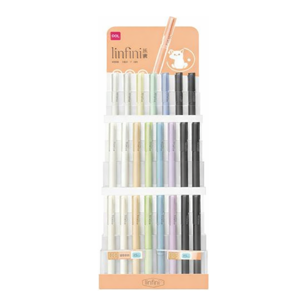 OFFICENEX DELI SG28 트위스트 칼라 젤펜 0.5mm (흑) 6색, 108자루 집기세트(S8, 블루/옐로우/오렌지/퍼플 각 12자루, 그레이 24자루, 화이트 36자루)