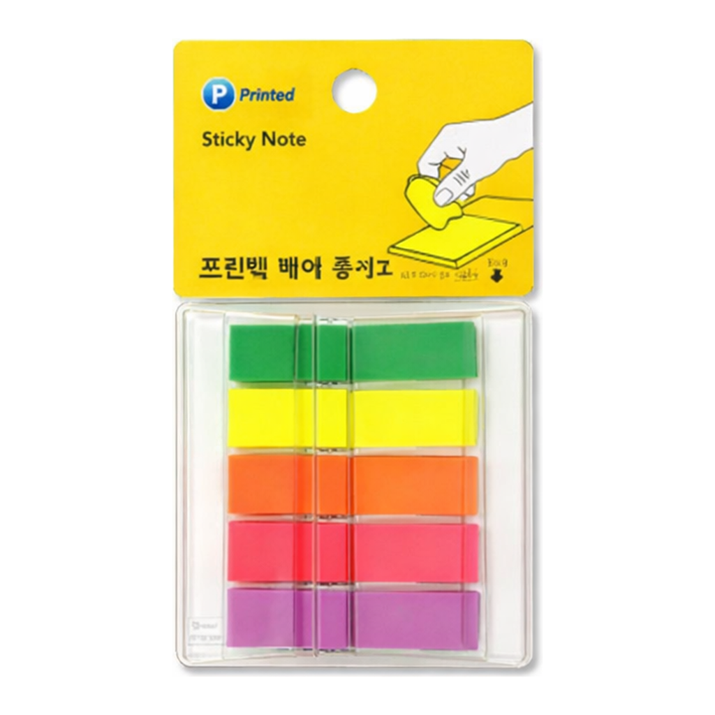 OFFICENEX 프린텍 스티키노트 팝업플래그 형광 5색 45*12 40매 FI050