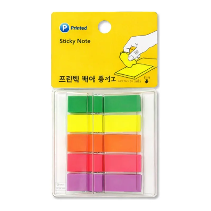OFFICENEX 프린텍 스티키노트 팝업플래그 형광 5색 45*12 40매 FI050