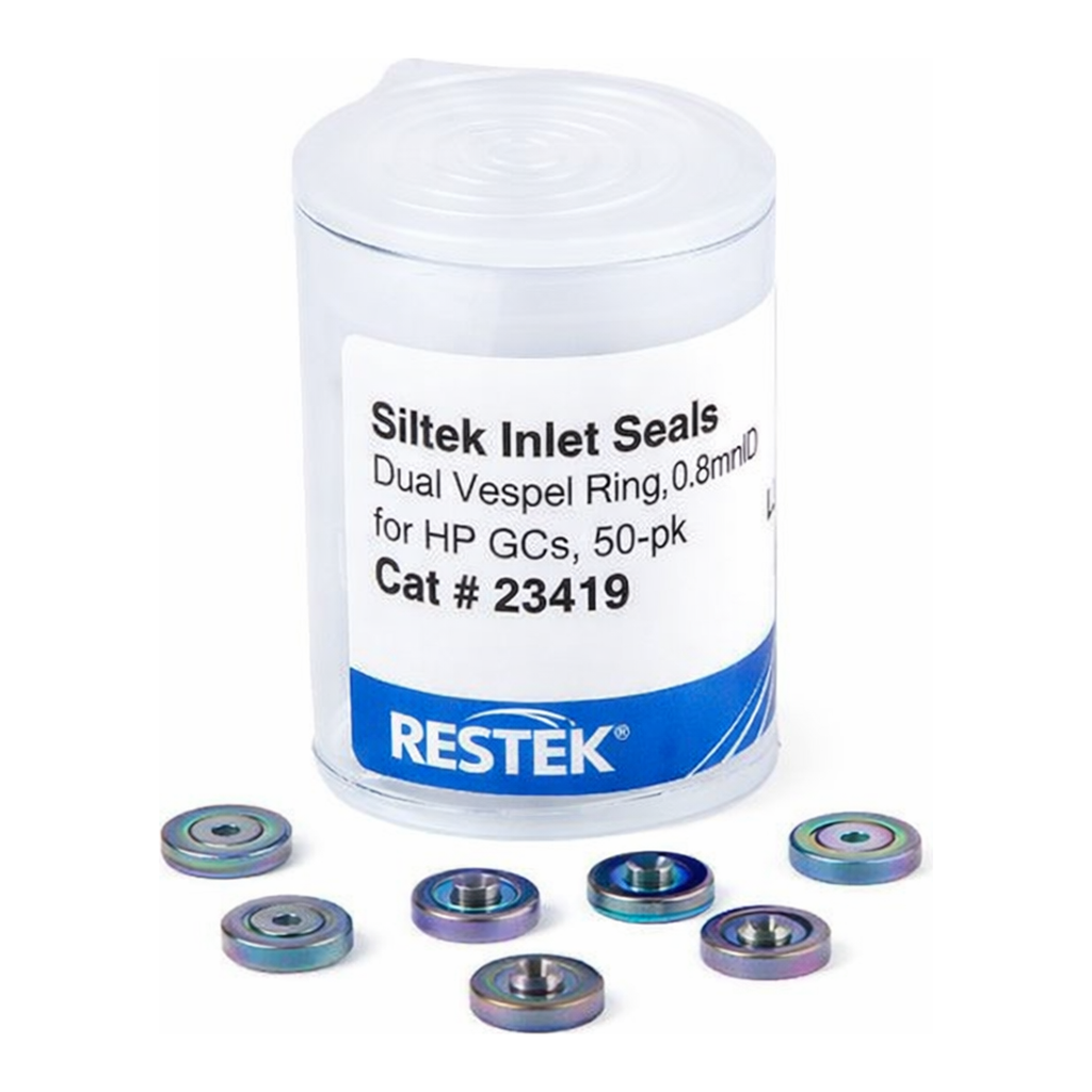 Restek Siltek Inlet Seals, Dual Vespel Ring, 0.8mmID, for HP GCs, 50-pk