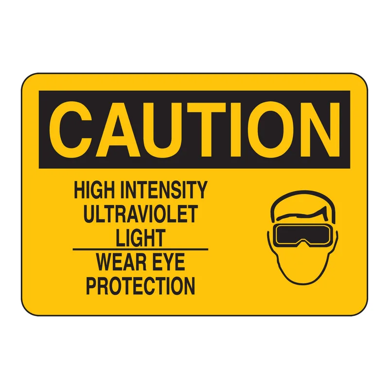 Brady CAUTION High Intensity Ultraviolet Light Wear Eye Protection Sign