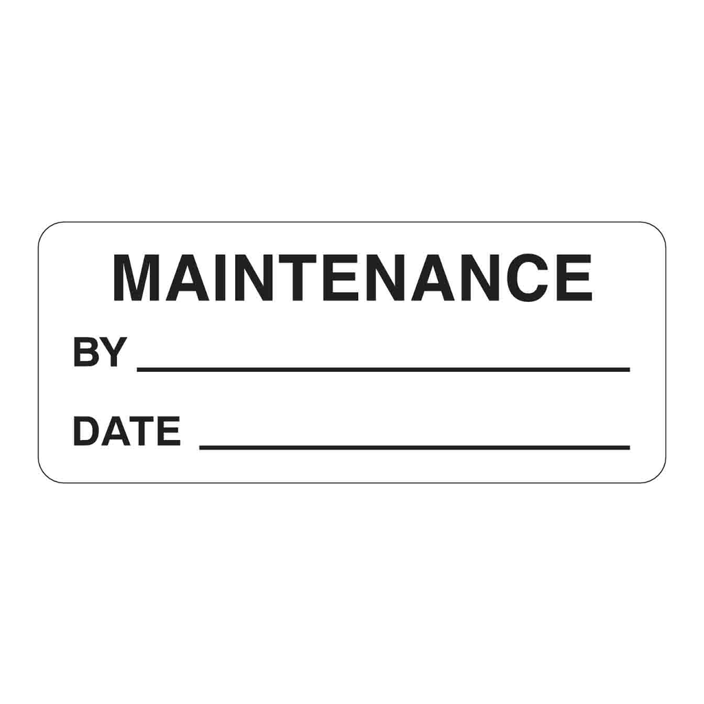 Brady Maintenance Label