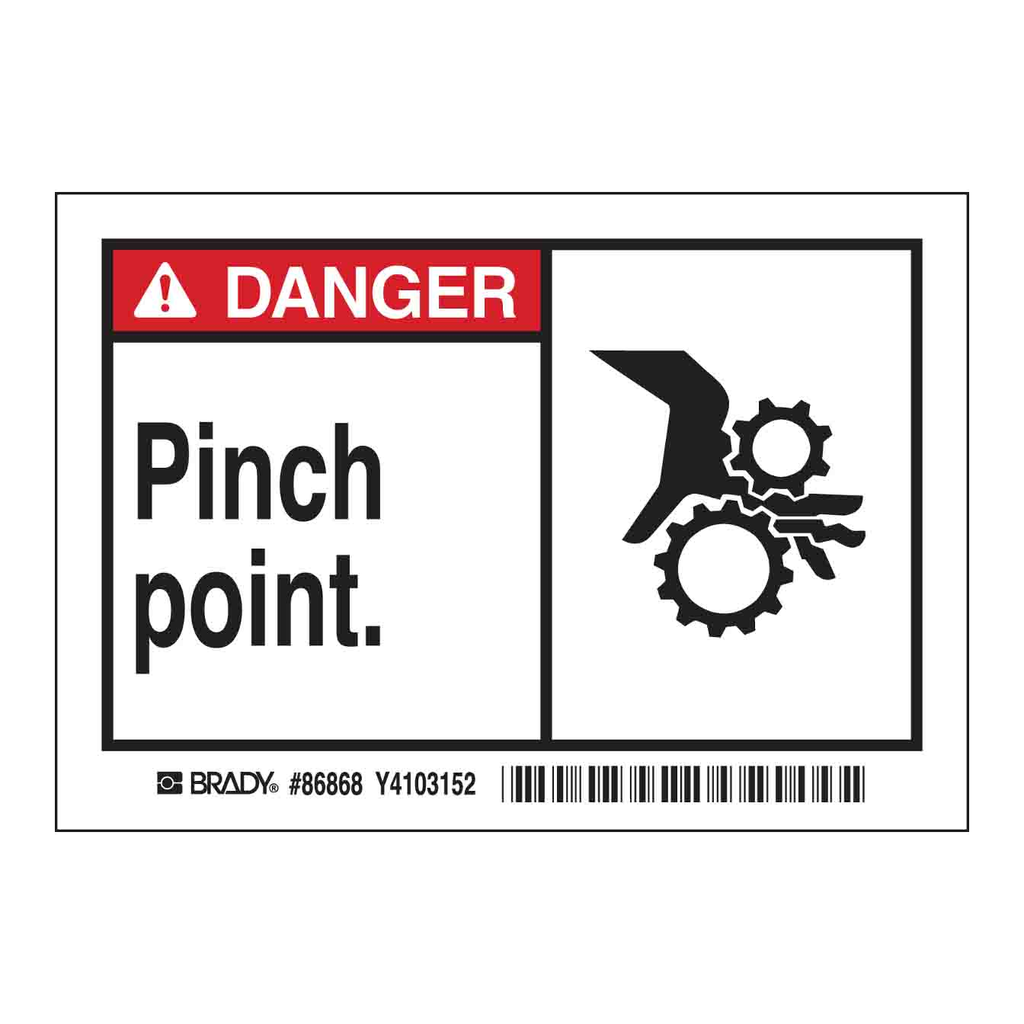 Brady DANGER PINCH POINT. Labels