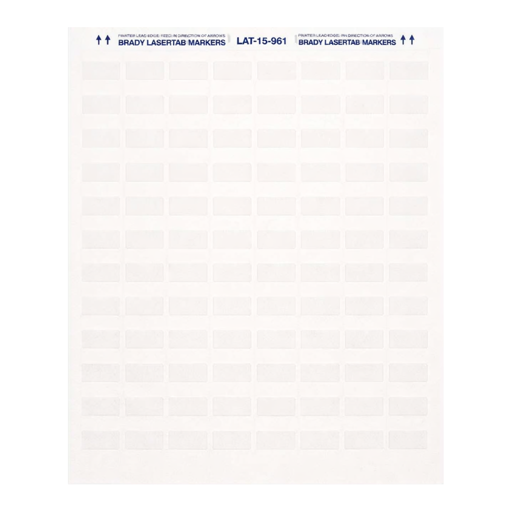 Brady LaserTab Series Self-Laminating Polyester Labels