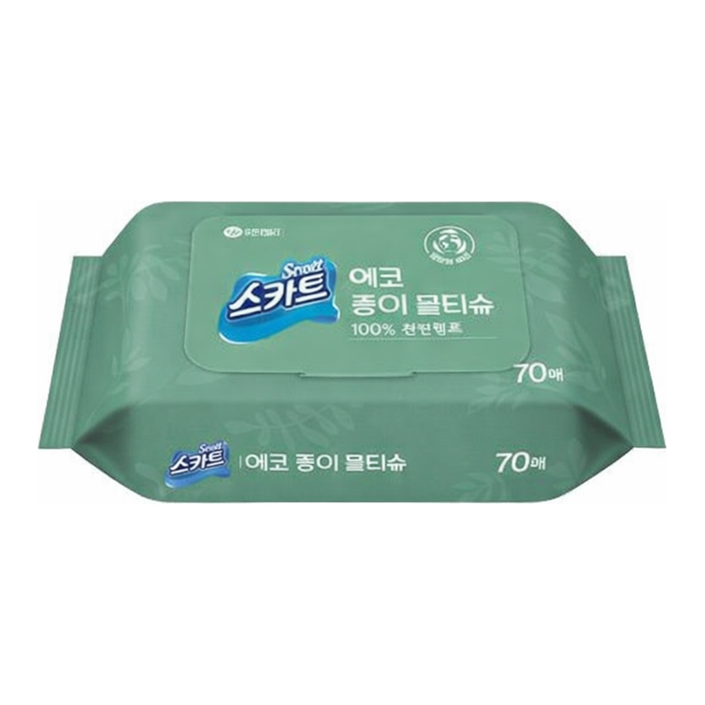 OFFICENEX 스카트 종이 물티슈(70매)친환경 인증 상품