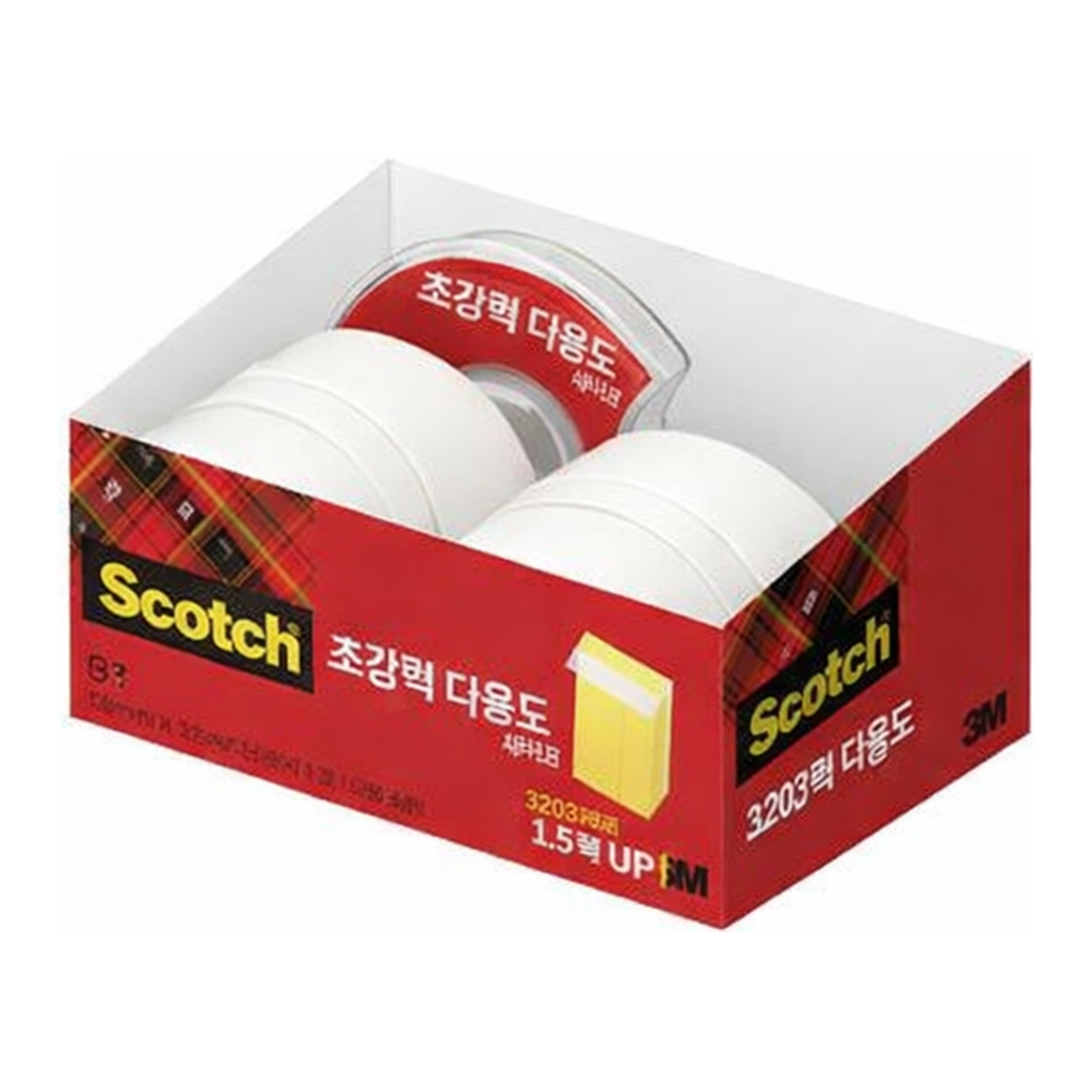 OFFICENEX 3M 스카치 초강력 다용도 테이프 오피스팩 MT-5(SH1825D + SH1825R 4 롤)