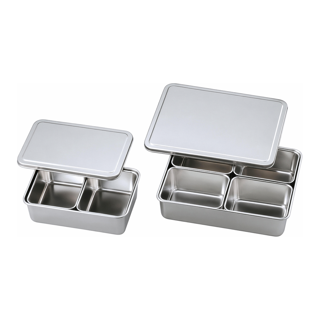 AS ONE Stainless Steel Tray with Lid (Including Inner Tray), 스테인리스 트레이 (뚜껑 포함)(내 트레이 부속)