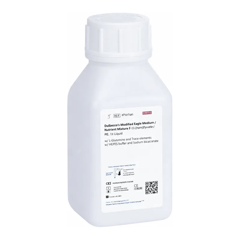 Himedia Dulbecco`s Modified Eagle Medium / Nutrient Mixture F-12 Ham (DMEM/ F12, 1:1 Mixture) w/ L-Alanyl-L-Glutamine and Trace elements w/o HEPES buffer and Sodium bicarbonate