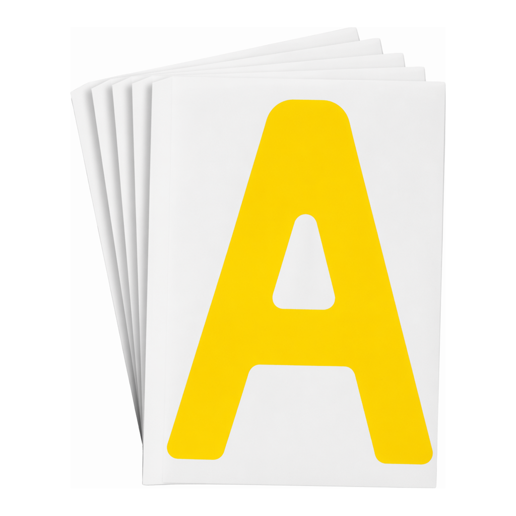 Brady 8" ToughStripe Yellow Numbers and Letters