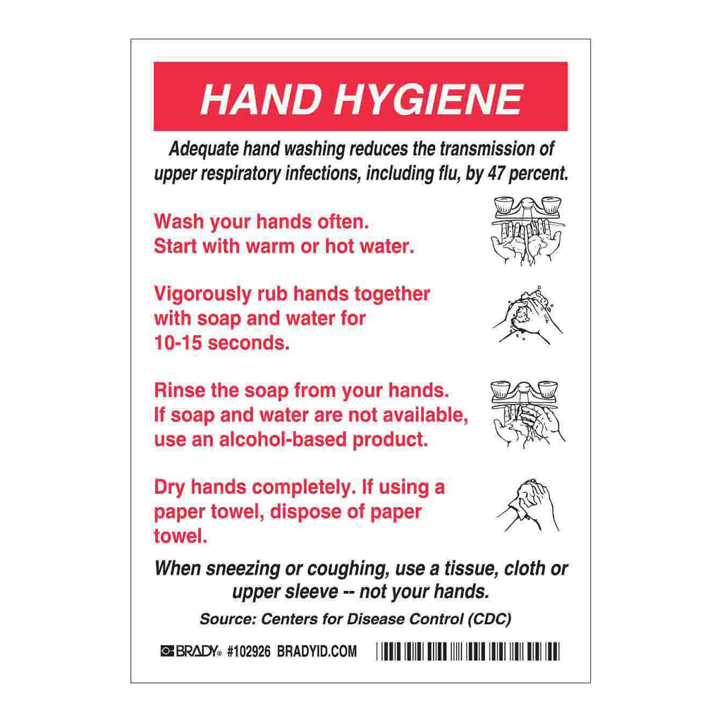Brady HAND HYGIENE Sign