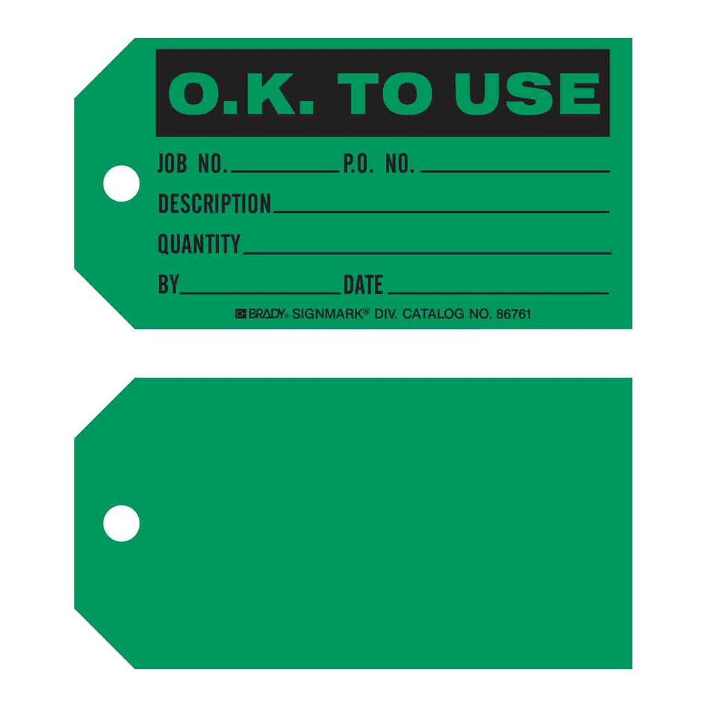 Brady O.K. TO USE Production Tag