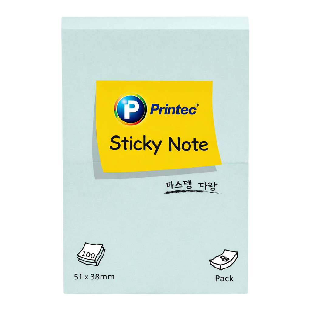OFFICENEX 프린텍 5138B 스티키노트 파스텔파랑 51*38 100매