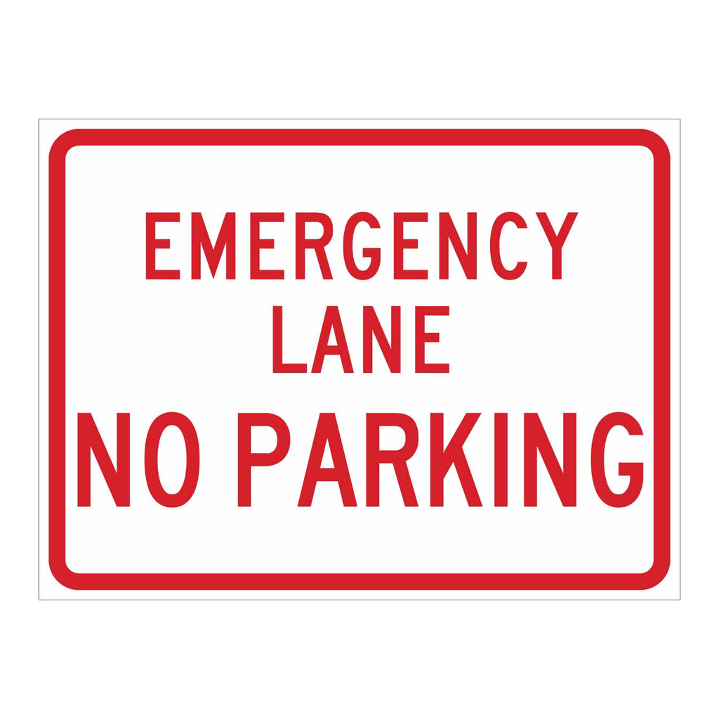 Brady Emergency Lane No Parking Sign