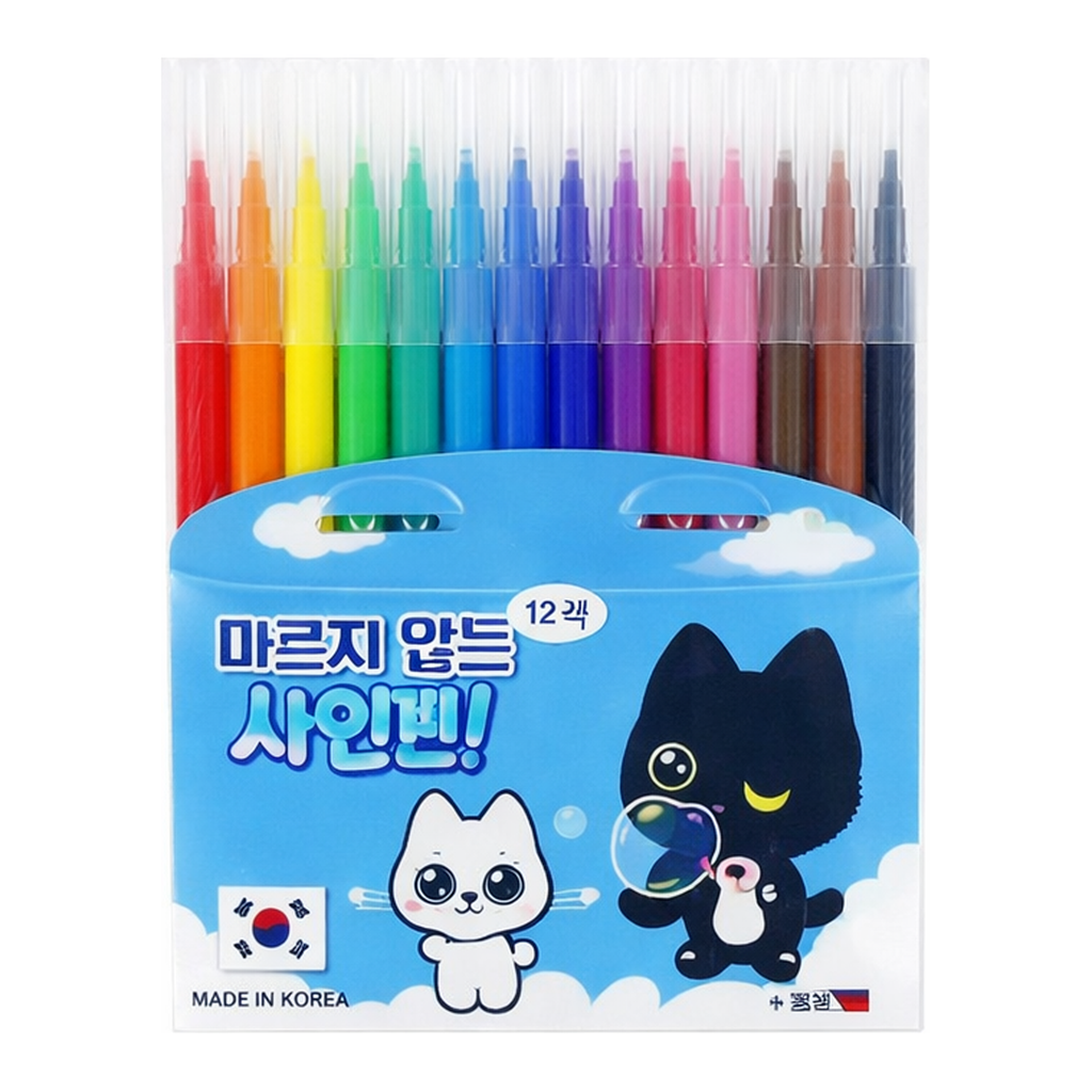 OFFICENEX 5000 마르지 않는 12색 사인펜(블루)