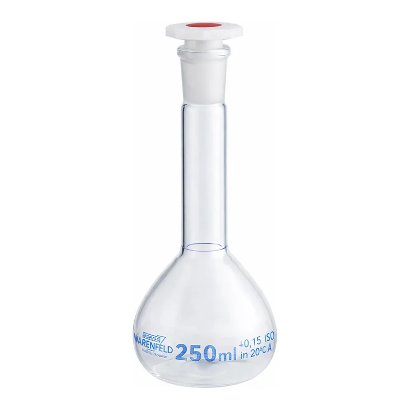 Volumetric flasks with ground joint, clear glass