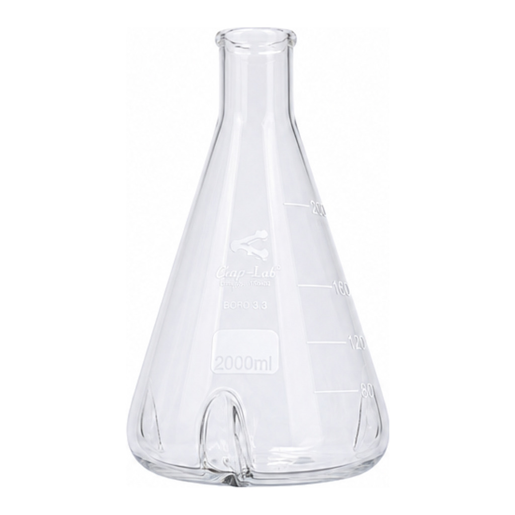 진탕 삼각 플라스크 (모서리 진탕) Flask, Corner Erlenmeyer Baffled