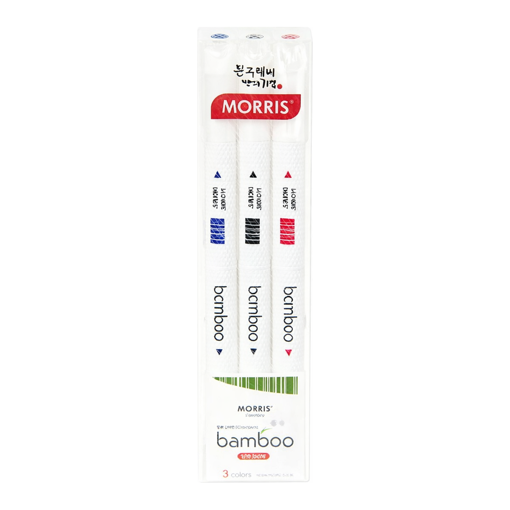 OFFICENEX 뱀부칼라펜 3색 세트 (1.0&0.5mm/모리스)