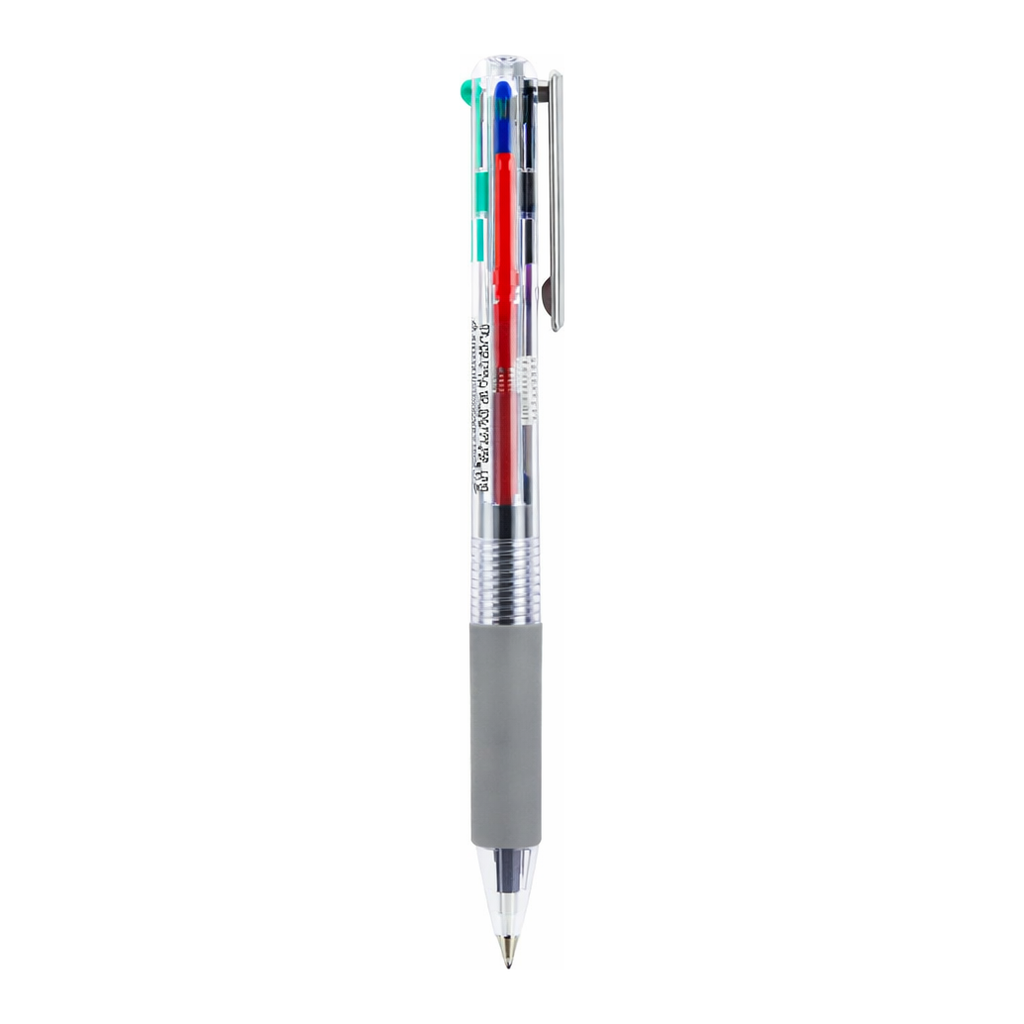 OFFICENEX DELI EQ182 아리스 4색 투명 볼펜 0.7mm