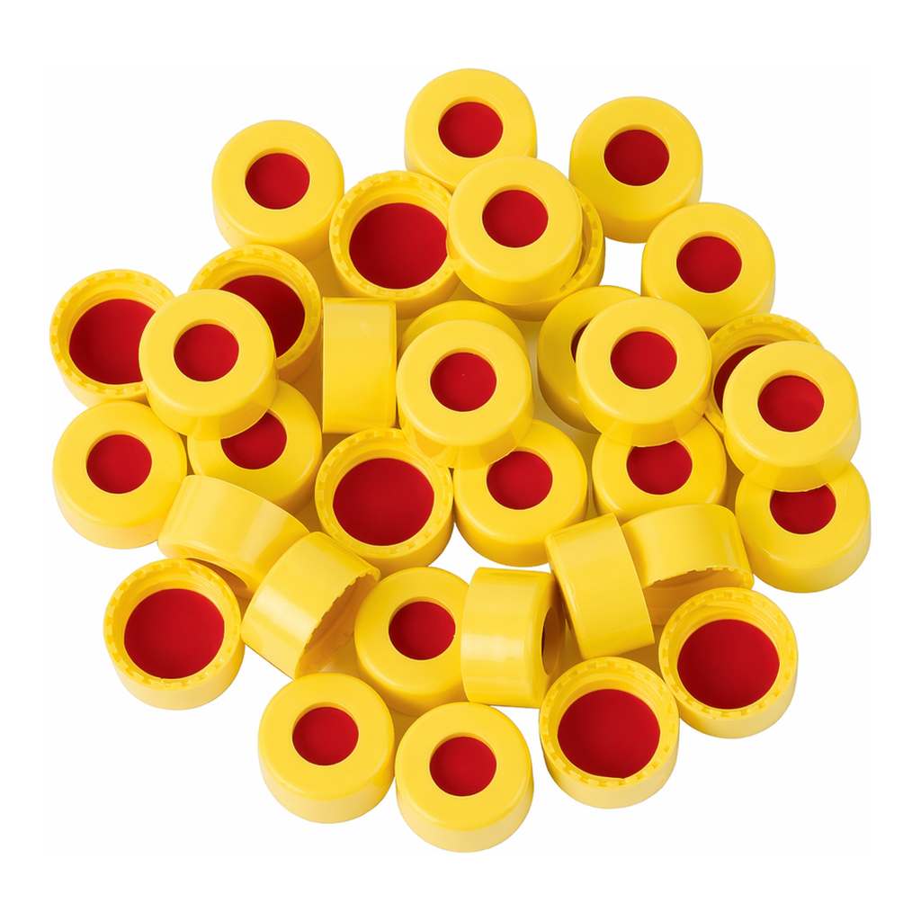 Restek Caps, Short Screw, 9mm Yellow PTFE/Sil/PTFE Pack of 1000