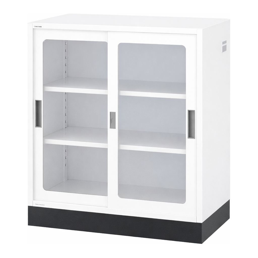 AS ONE Chemical-Resistant Double Sliding Storehouse (White Color) Glass Doorand others