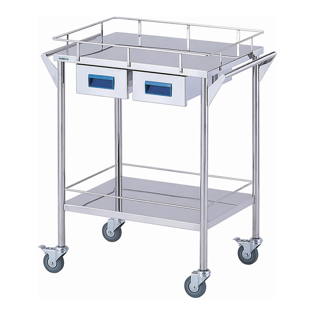AS ONE Storage Stainless Steel Cart 2 Stages Knob Blue 600 x 450 x 835mmand others
