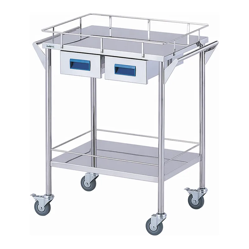 AS ONE Storage Stainless Steel Cart 2 Stages Knob Blue 600 x 450 x 835mmand others