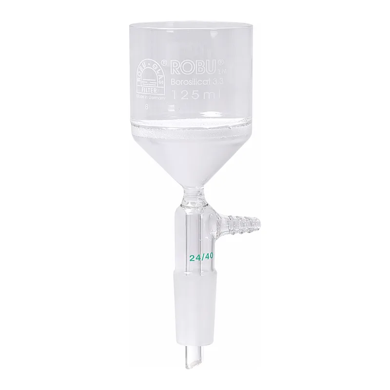 Glass Filter Funnel with Vacuum Adapter and Inner Joint 24/40 진공 여과 유리 깔때기, ISO