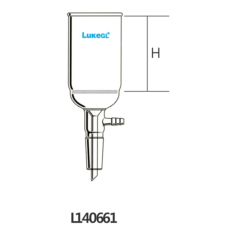 Cylindrical Glass Filter Funnel with Vacuum Adapter and Inner Joint 진공 여과 유리 깔때기, Column Type, LukeGL