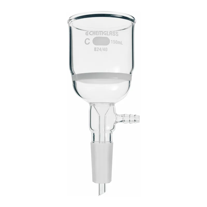 Glass Filter Funnel with Vacuum Adapter and Inner Joint 24/40 진공 여과 유리 깔때기, ASTM