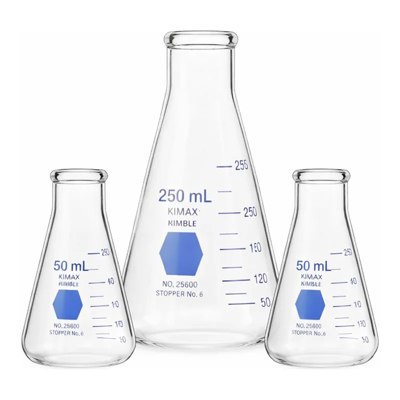 Narrow Mouth Erlenmeyer Flask, Kimble 세구형 삼각 플라스크