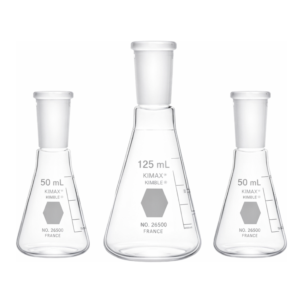 Jointed Narrow Mouth Erlenmeyer Flask, Kimble 죠인트 세구 삼각 플라스크