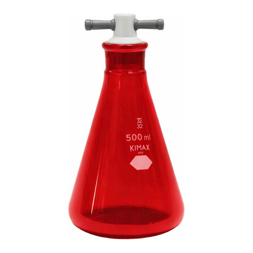 Amber Erlenmeyer Flask with PTFE Stopper 테프론 마개 갈색 삼각 플라스크, RAY-SORB