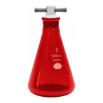 Amber Erlenmeyer Flask with PTFE Stopper 테프론 마개 갈색 삼각 플라스크, RAY-SORB