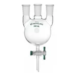 3-Neck Heavy-wall Round Bottom Flask with PTFE Stopcock 3구 헤비월 환저 플라스크, PTFE 콕크
