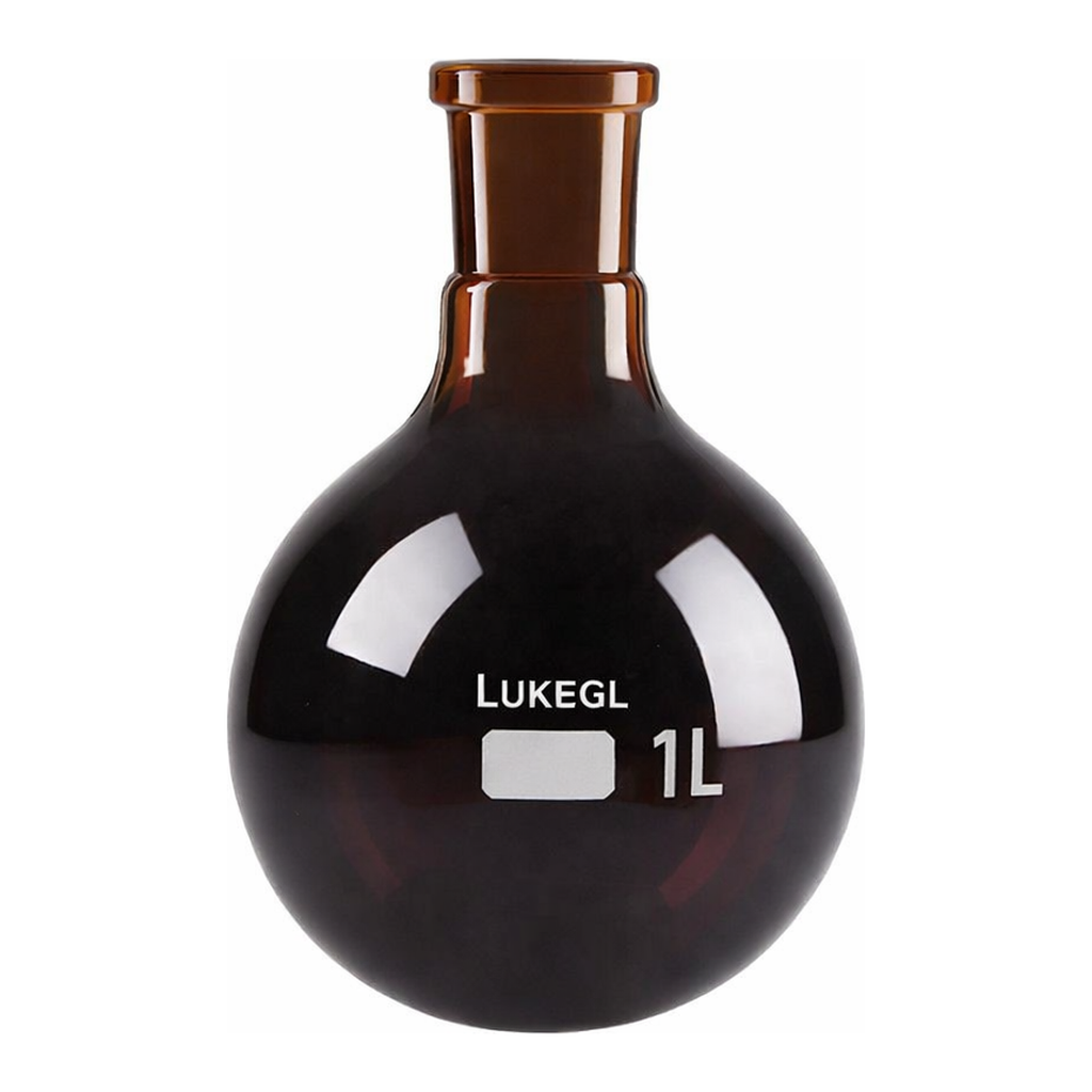 1-Neck Amber Round Bottom Flask 1구 갈색 환저 플라스크, LukeGL