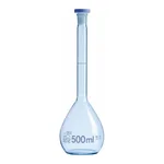 Safety Coated Volumetric Flask, Class A, BLAUBRAND 안전 코팅 메스 용량 플라스크, Batch 보증서 포함