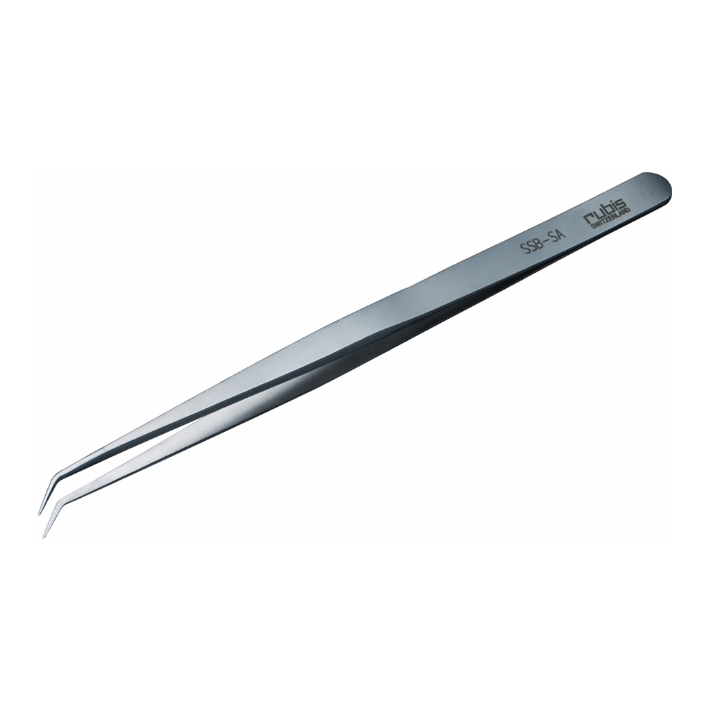 Ultra Fine Pointed, Curved and angled Tweezer 고정밀 트위저, Rubis,RU-SSB-SA