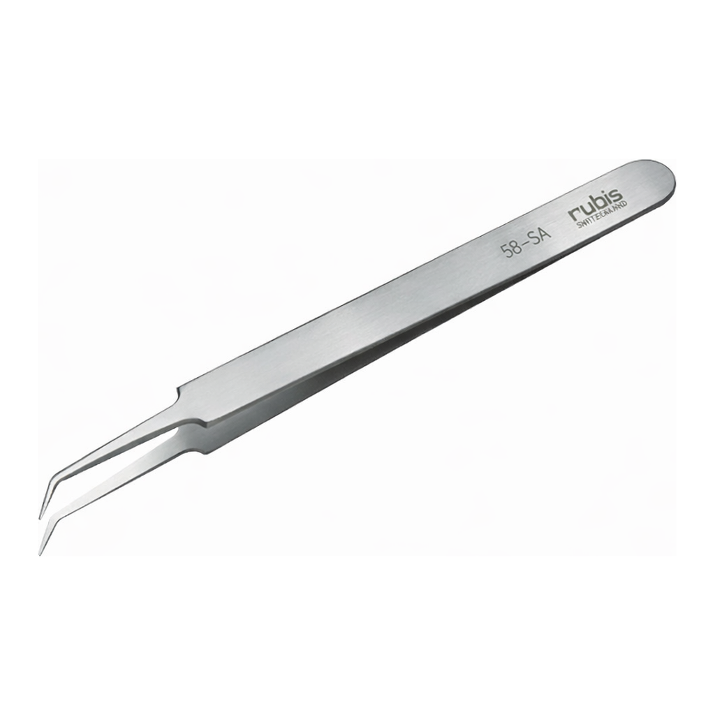 Ultra Fine Pointed, Curved and angled Tweezer 고정밀 트위저, Rubis,RU-5B-SA